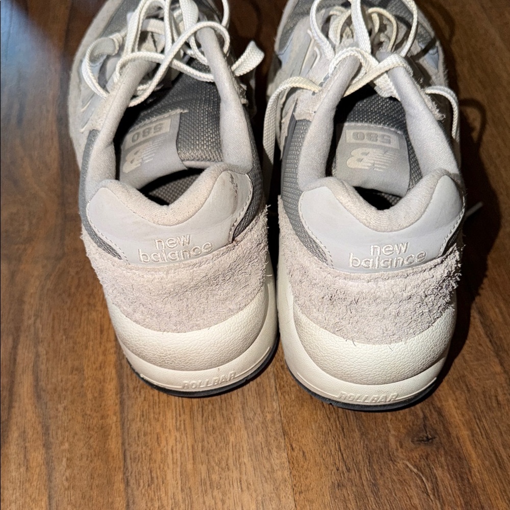 Men’s New Balance Light Beige Suede & Mesh Sneakers - Picture 3 of 9